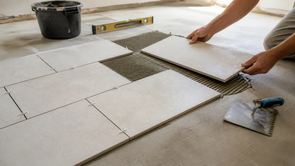 Illustration éditoriale pour l’article « Tout savoir pour réussir votre pose décalée de carrelage »