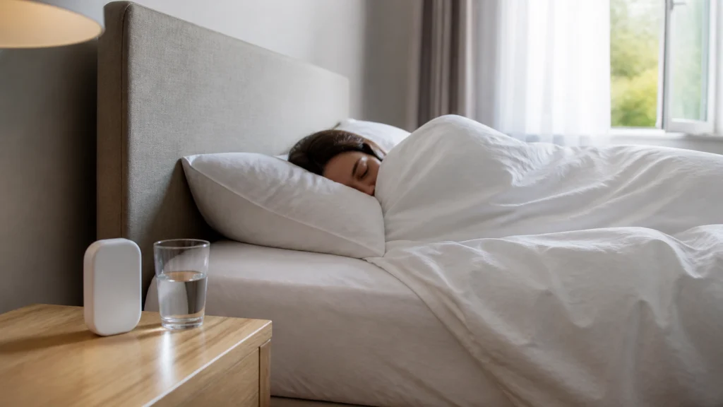 Illustration éditoriale pour l’article « Quelle est la température idéale chambre pour bien dormir »