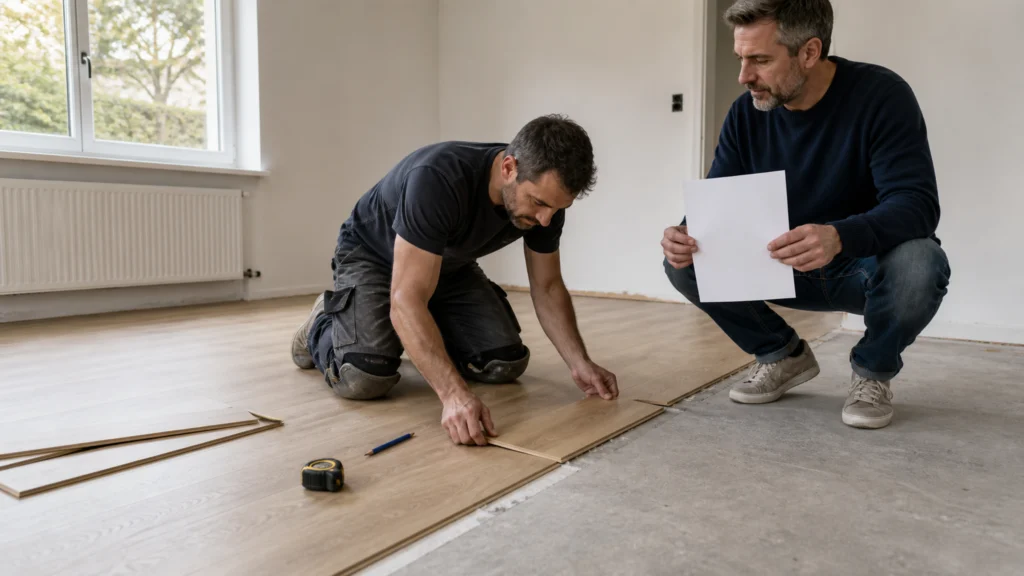 Illustration éditoriale pour l’article « Changer le parquet prix : tout savoir sur vos devis en 2026 »